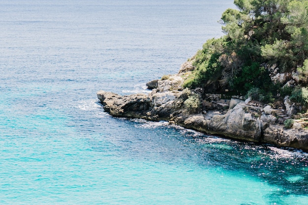 Aerial view of the crystalline ocean water