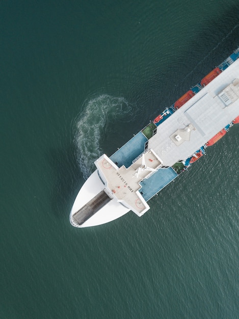 Aerial view of a ferry