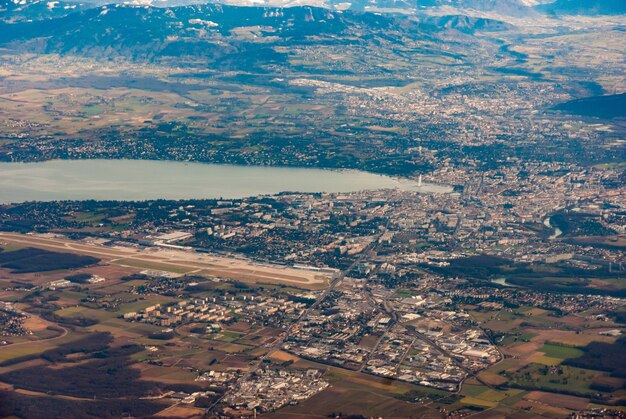 Aerial view of Geneva, Switzerland