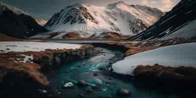 Free photo aerial view of glen etive in winter near glencoe in the argyll region of the highlands of scotland s