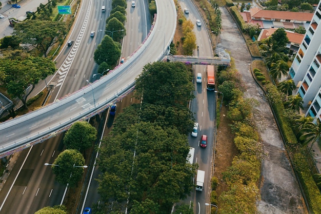 高速道路の空撮