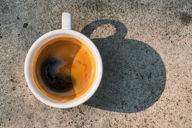 ホットコーヒーの航空写真