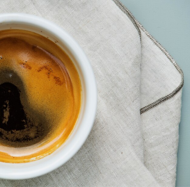 ホットコーヒーの航空写真