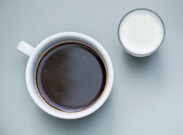 ホットコーヒーの航空写真