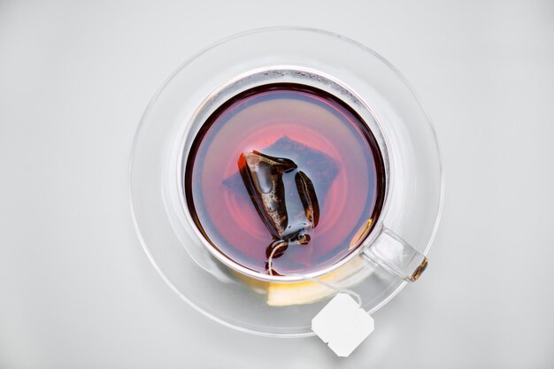 Free photo aerial view of hot tea