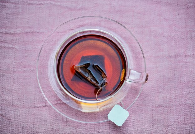 Aerial view of hot tea