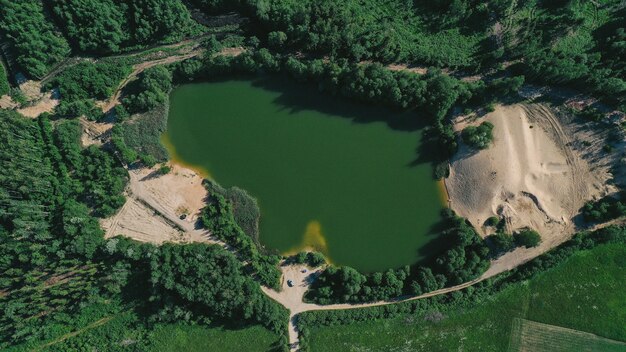 Aerial view of lake