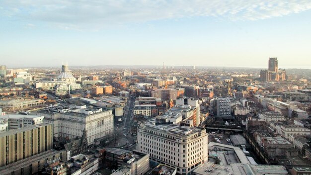 Вид с воздуха на Ливерпуль со смотровой площадки Соединенное Королевство