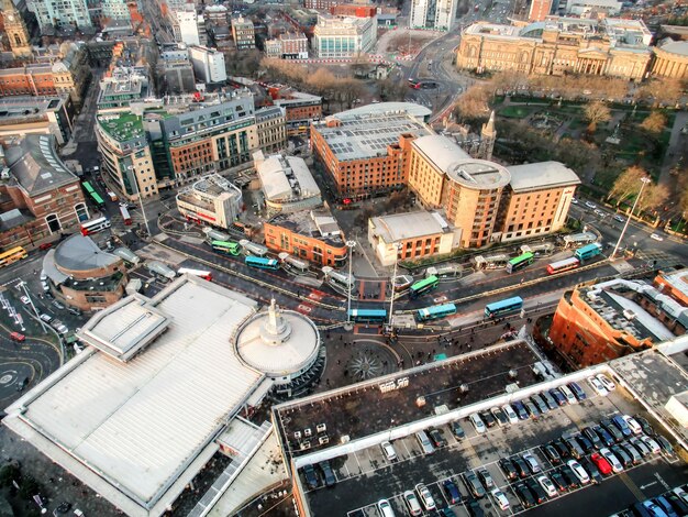 Aerial view of the Liverpool from a view point United Kingdom