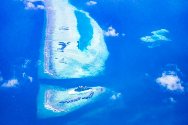 モルディブの島の空撮