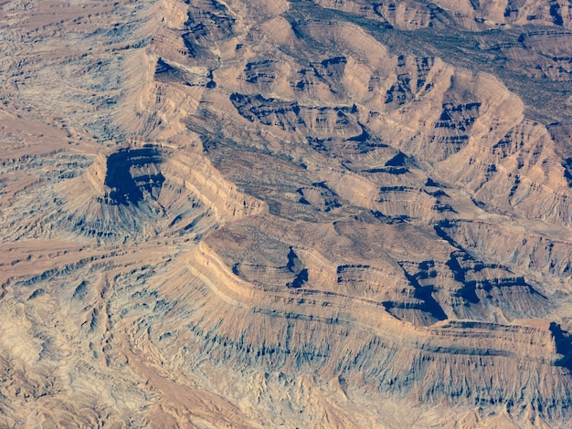 Aerial view of Mexican mountains from above
