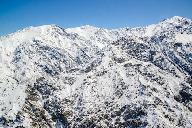 Aerial view of Mountain Cook Range Landscape 