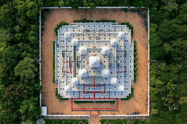 Free photo aerial view of pagoda watasokaram temple in thailand