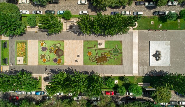 aerial view of a park