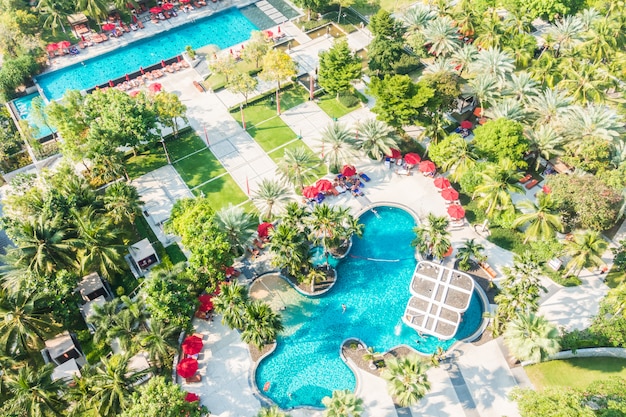 Aerial view of pool