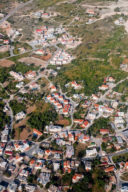 Aerial view of residential area