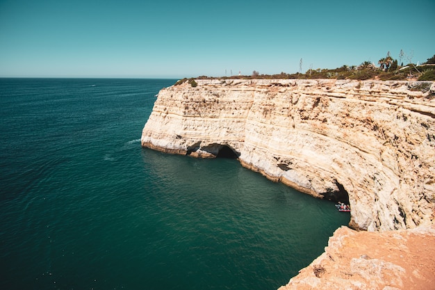 Aerial view of the sea and the cliffs