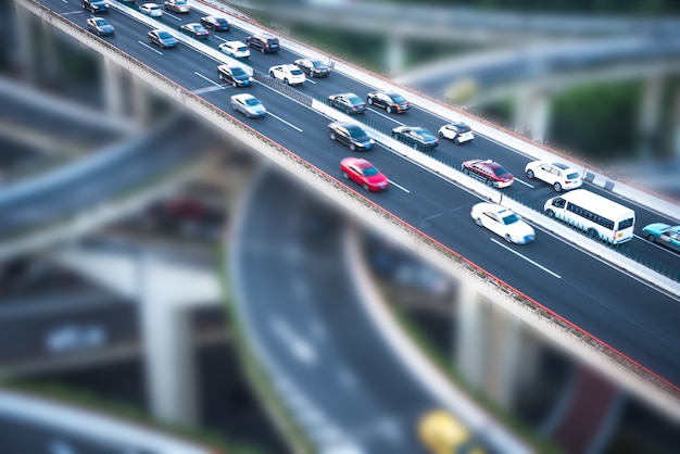 Free photo aerial view of shanghai overpass