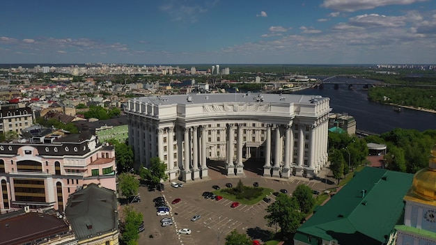 Free photo aerial view of sofia square and mykhailivska square