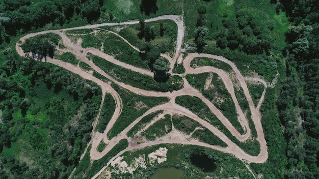 Aerial view of a track