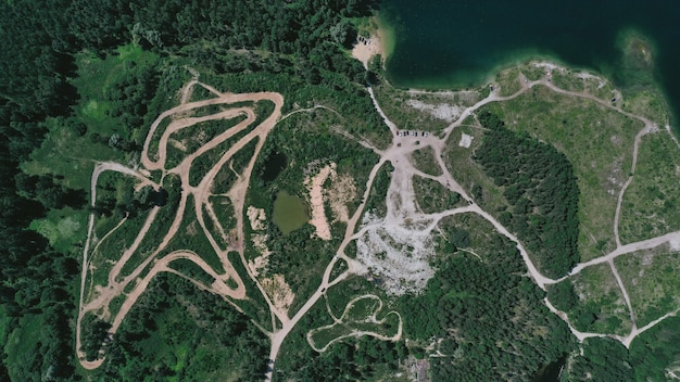 Aerial view of a track