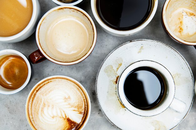 様々なコーヒーの航空写真