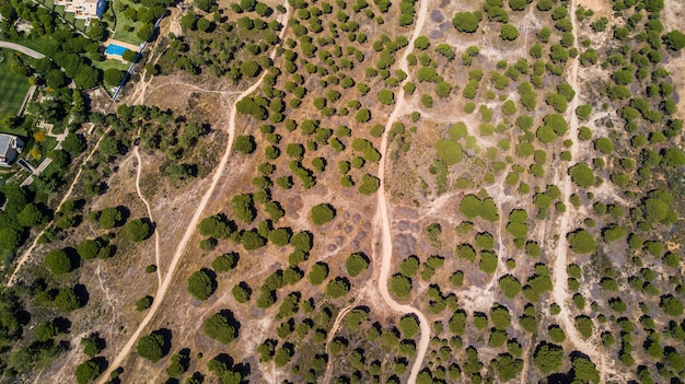 Free photo aerial view of the village coast algarve, portugal. concept for above beach of portugal. summer vacations