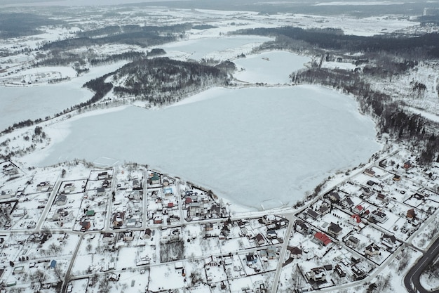 Aerial view of village