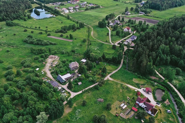 村の航空写真