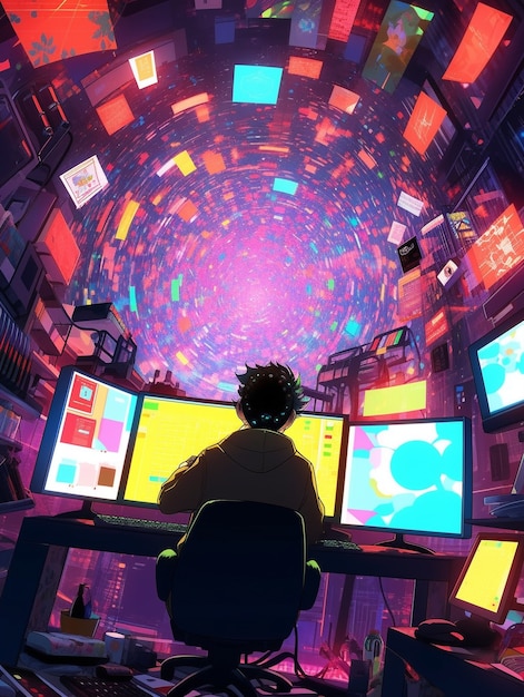 Aesthetic anime character gaming