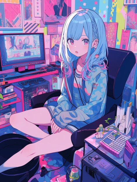 エステティックなアニメキャラクターゲーム