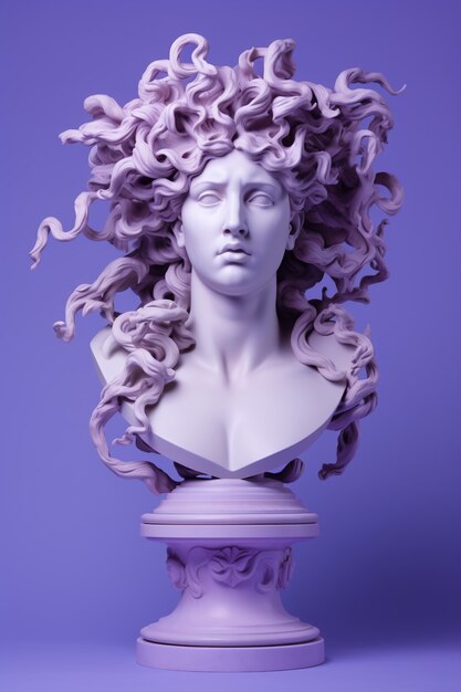 Aesthetic background of greek bust