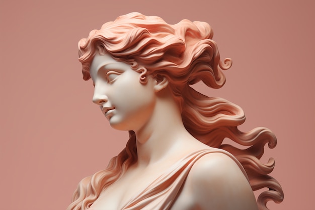 Free photo aesthetic background of greek bust