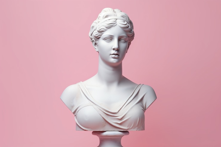 Free Photo aesthetic background of greek bust