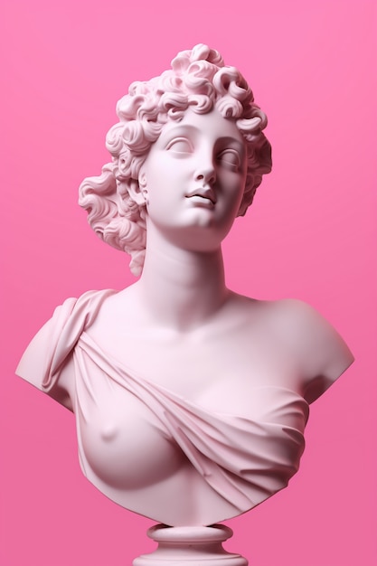 Free photo aesthetic background of greek bust