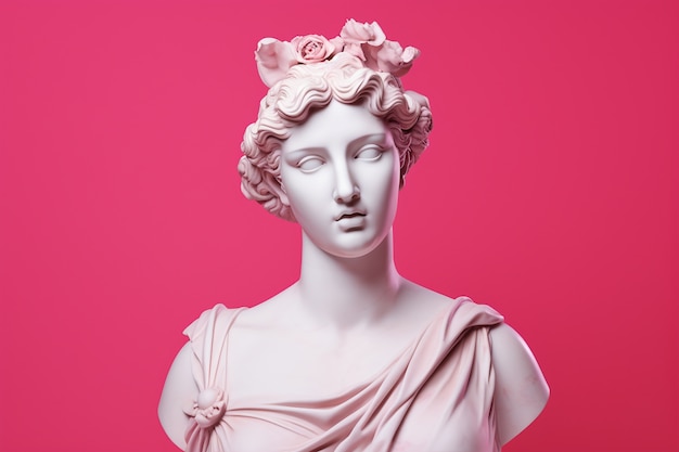 Free photo aesthetic background of greek bust