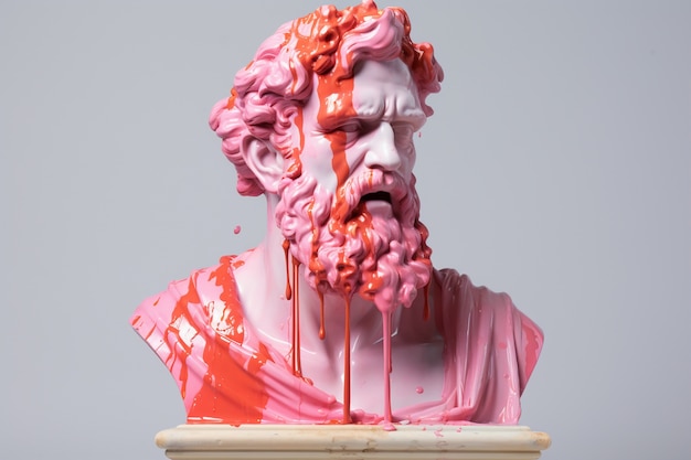 Free photo aesthetic background of greek bust