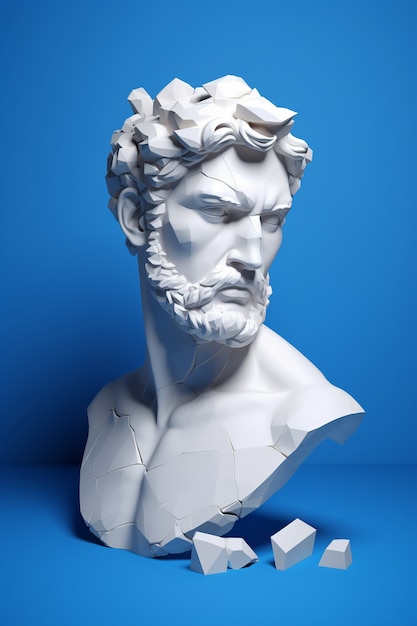 Free photo aesthetic background of greek bust