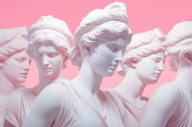 Aesthetic background of greek bust