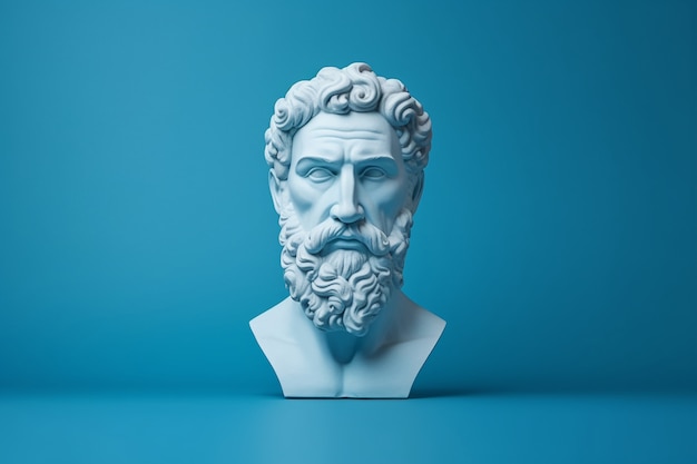 Free photo aesthetic background of greek bust