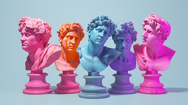 Free photo aesthetic background of greek bust