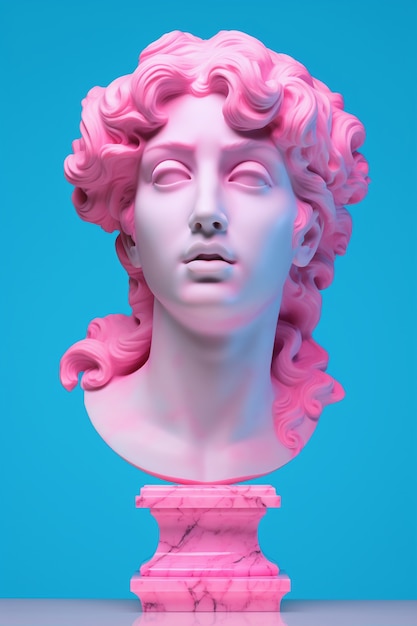 Aesthetic background of greek bust