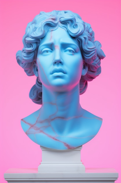 Free photo aesthetic background of greek bust