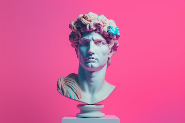 Free photo aesthetic background of greek bust