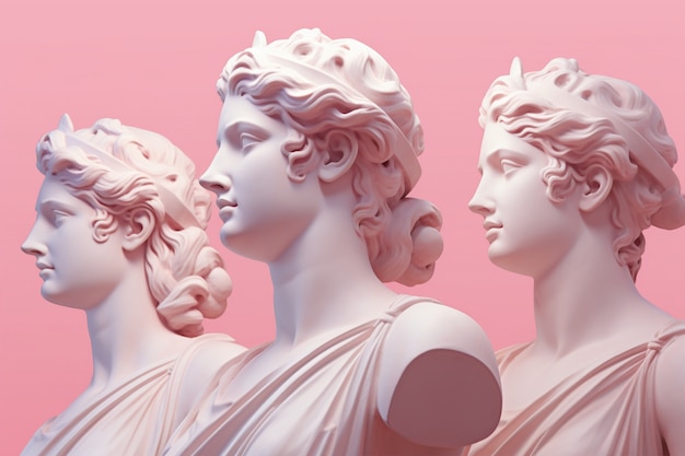 無料写真 ギリシャの胸像の美的背景