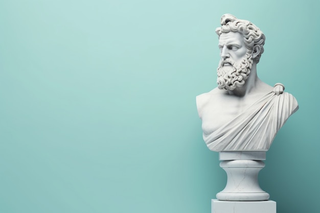 Aesthetic background with greek bust