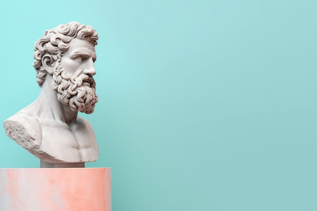 Free photo aesthetic background with greek bust