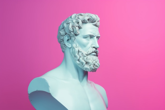 Free photo aesthetic background with greek bust