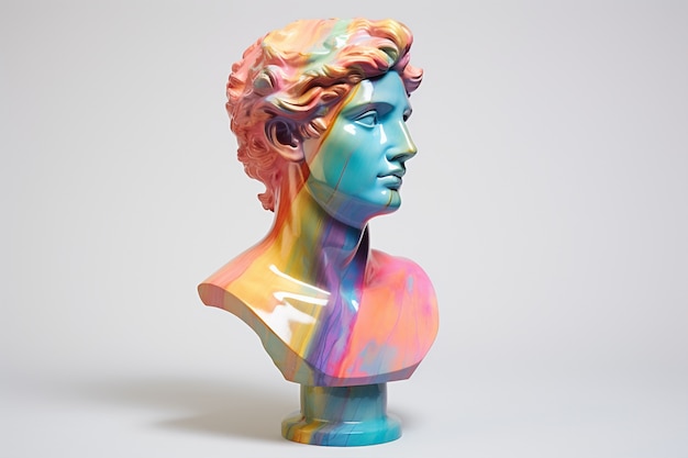 Aesthetic background with greek bust