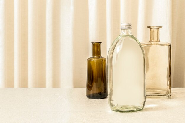 Aesthetic bottles still life, home decor